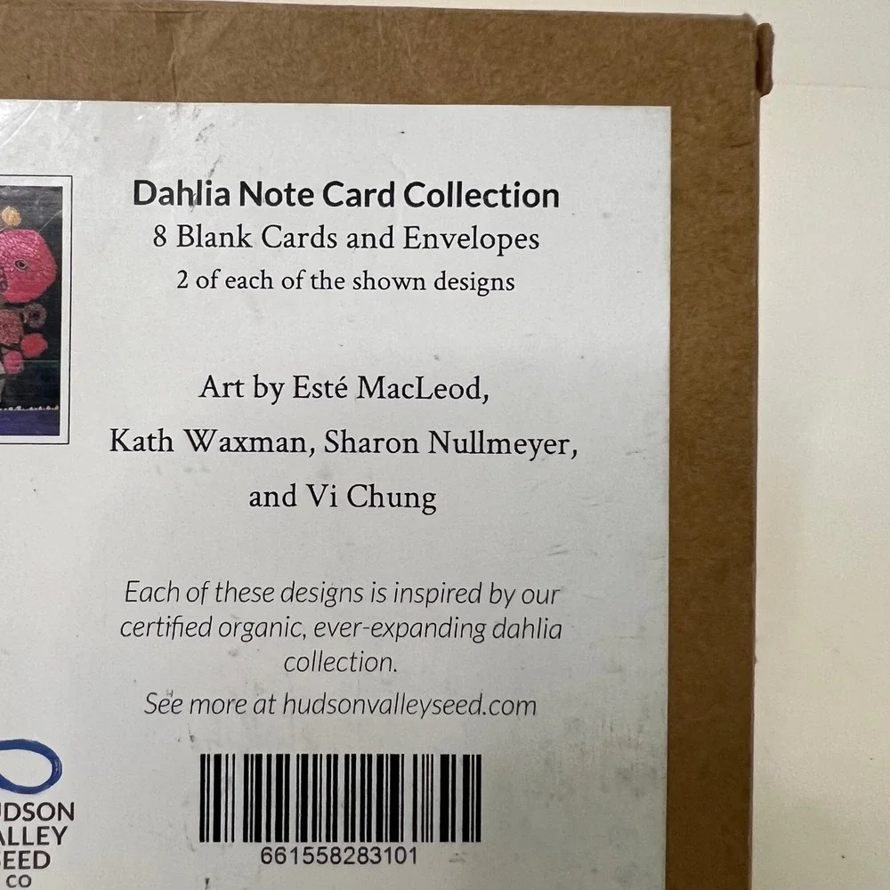 Hudson Valley Seed‎ Co Dahlia Note Card Collection NIP 8 Cards
